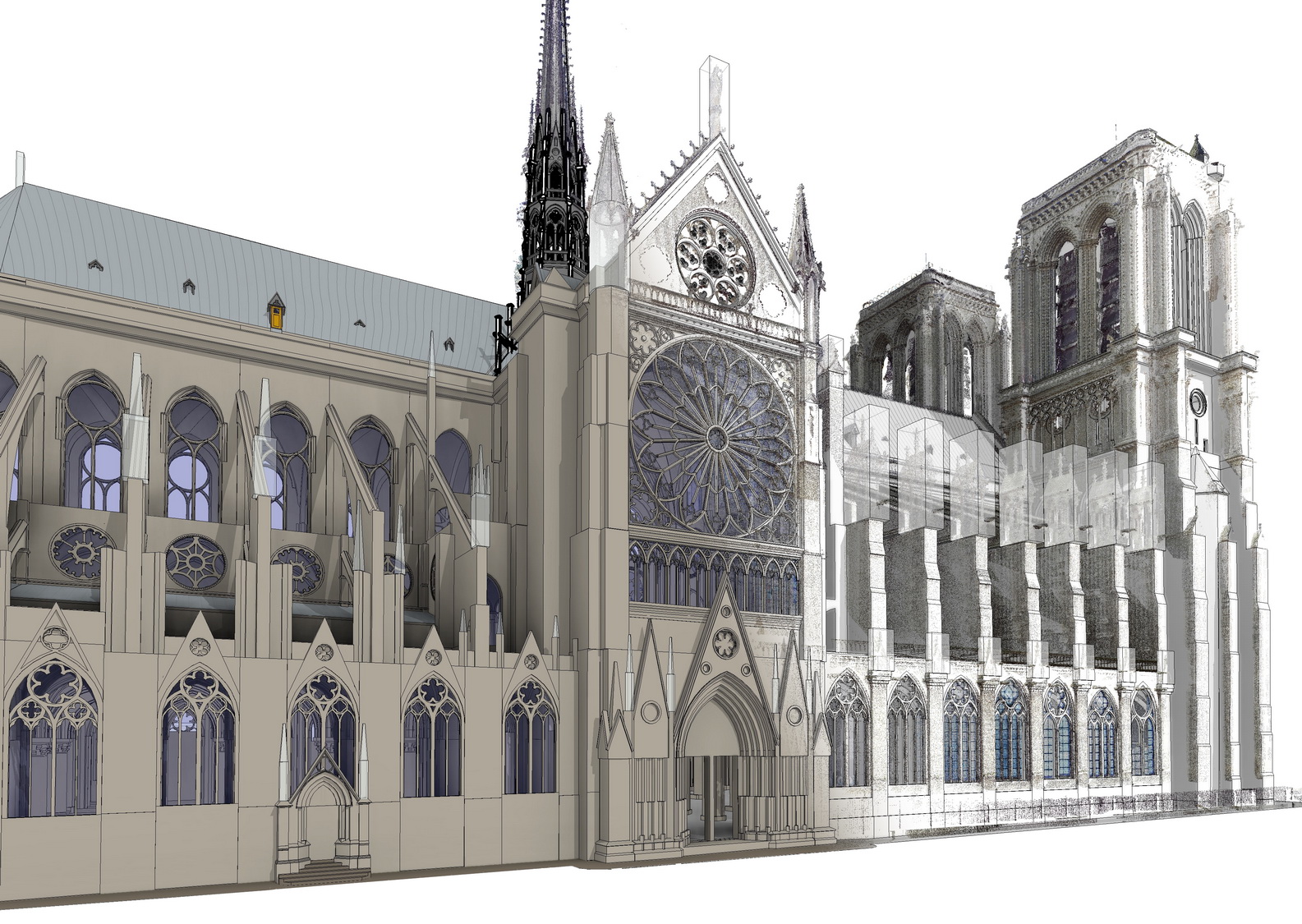 Art Graphique & Patrimoine – Le projet est une initiative Autodesk, maquette offerte en mécénat à l’Etablissement publique de Notre-Dame de Paris.
